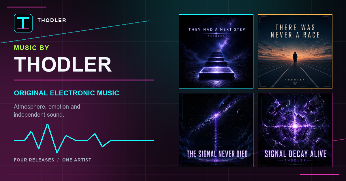 Thodler Music overview featuring four original electronic music releases